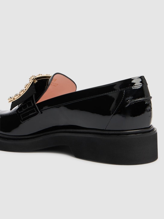 Roger Vivier: 30mm Viv Rangers patent leather loafers - Black - women_3 | Luisa Via Roma