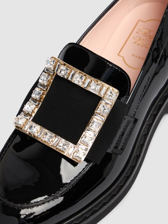 Roger Vivier: 30mm Viv Rangers patent leather loafers - Black - women_4 | Luisa Via Roma