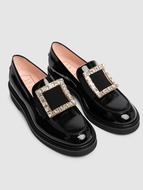 Roger Vivier: 30mm Viv Rangers patent leather loafers - Black - women_2 | Luisa Via Roma