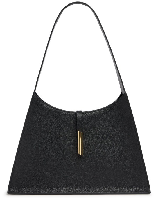 Little Liffner: Pointy grain leather shoulder bag - Black - women_0 | Luisa Via Roma