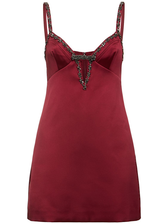 Self-portrait: Satin strappy mini dress - women_0 | Luisa Via Roma