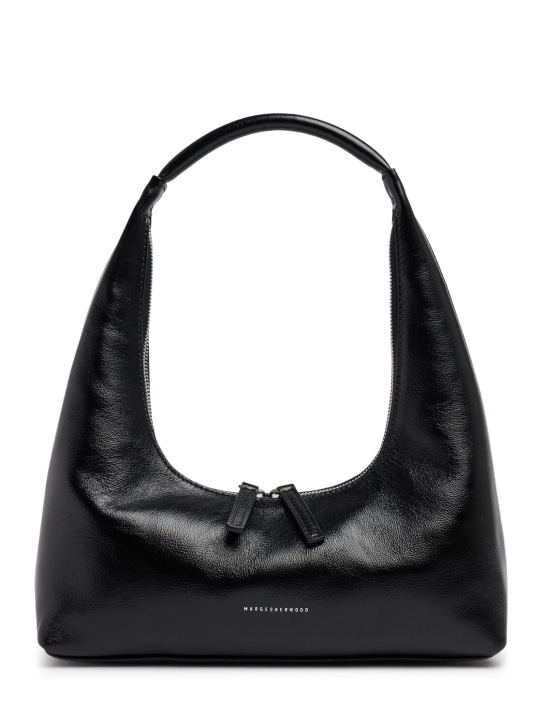 Marge Sherwood: Hobo glossy leather shoulder bag - Black - women_0 | Luisa Via Roma