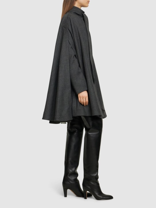 Chloé: Mantella in lana e cashmere - Nero - women_1 | Luisa Via Roma