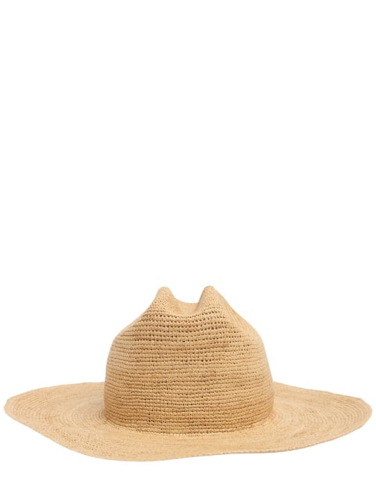 Janessa Leone: Chandler raffia fedora hat - Natural - women_0 | Luisa Via Roma