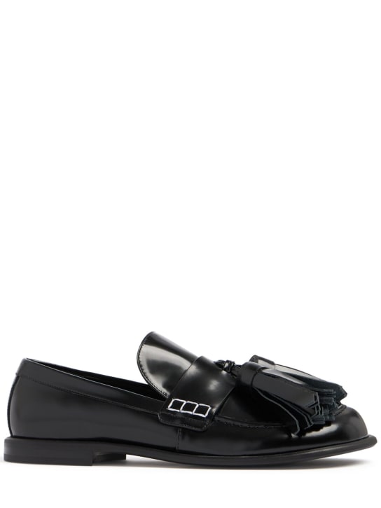 JW Anderson: 10mm Tassel leather loafers - Black - women_0 | Luisa Via Roma