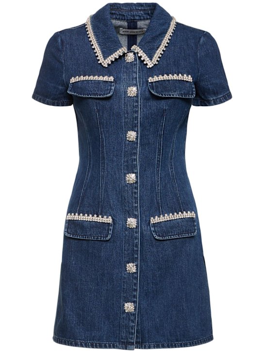 Self-portrait: Denim mini dress - women_0 | Luisa Via Roma