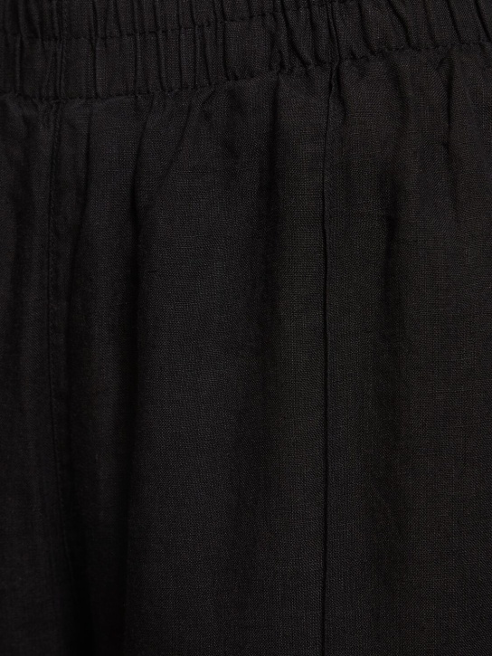 ANINE BING: Torres linen blend pants - Black - women_1 | Luisa Via Roma