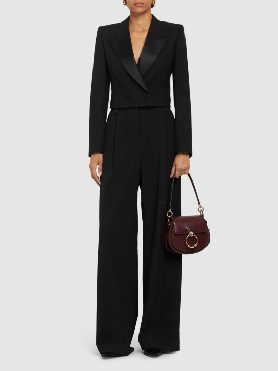 Chloé: Tailored wool cropped blazer - Black - women_1 | Luisa Via Roma