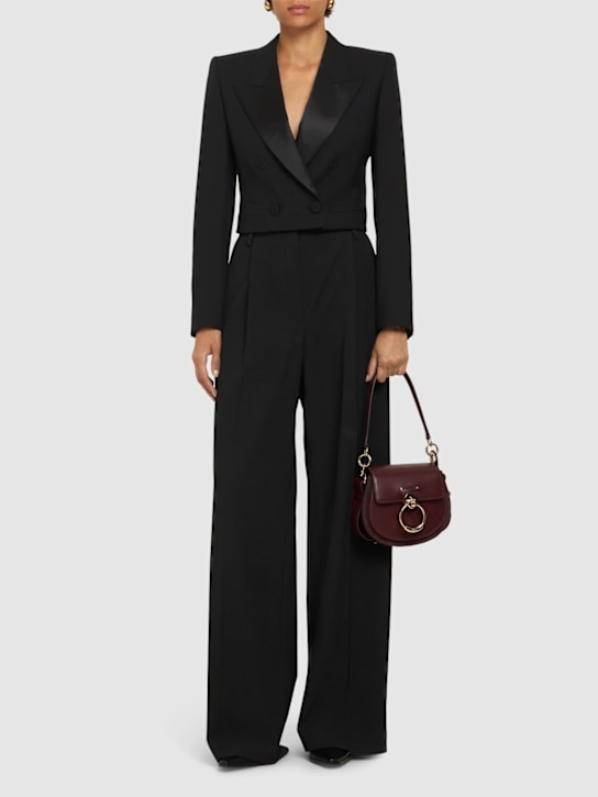 Chloé: Tailored wool cropped blazer - women_1 | Luisa Via Roma