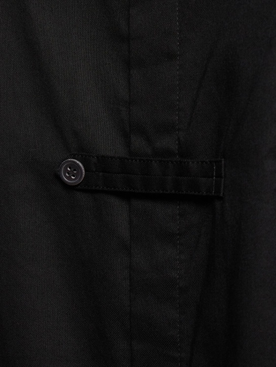 Yohji Yamamoto: 코튼 트윌 미니 셔츠 드레스 - 블랙 - women_1 | Luisa Via Roma