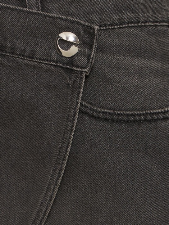 Coperni: Asymmetric cotton denim mini skirt - Grey - women_1 | Luisa Via Roma