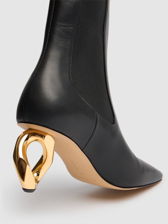 JW Anderson: 75mm Ankle boots w/ chain heel - Black - women_3 | Luisa Via Roma