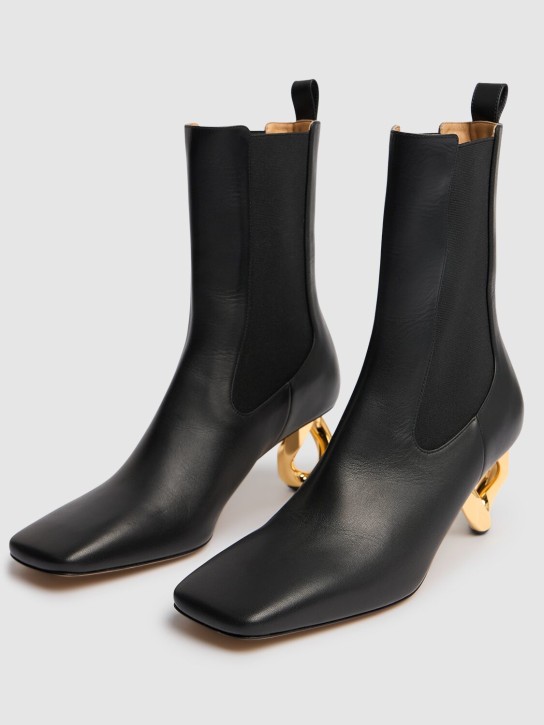 JW Anderson: 75mm Ankle boots w/ chain heel - Black - women_2 | Luisa Via Roma