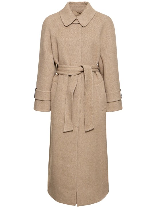 Brunello Cucinelli: Wool & cashmere coat - Beige - women_0 | Luisa Via Roma