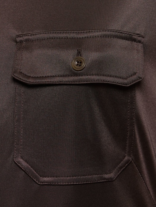 Tom Ford: Robe longue en jersey - Deep Brown - women_1 | Luisa Via Roma