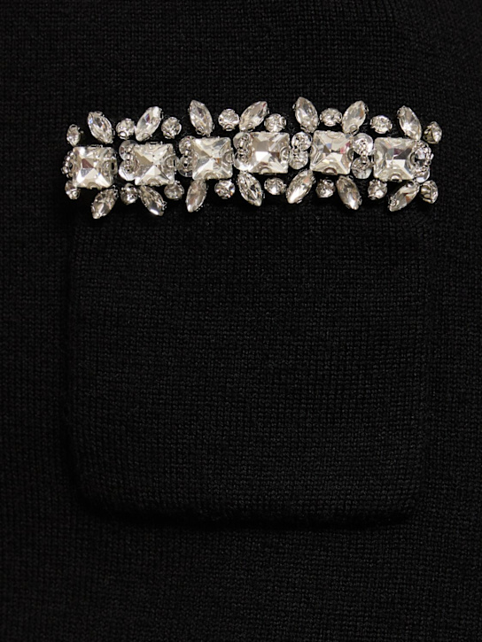 Self-portrait: Embellished knit mini skirt - Black - women_3 | Luisa Via Roma