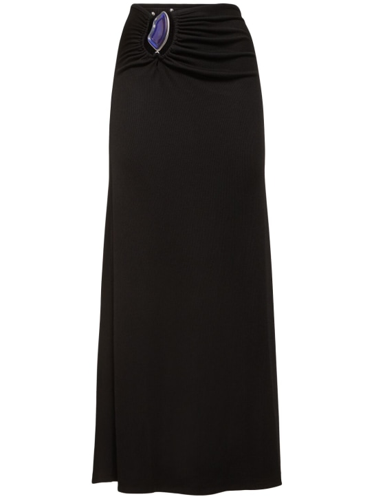 Christopher Esber: Moodstone ruched long skirt - Black - women_0 | Luisa Via Roma