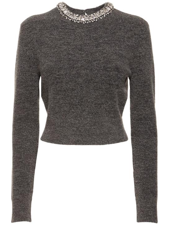 Self-portrait: Embellished knit top - women_0 | Luisa Via Roma