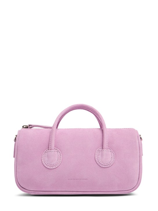 Marge Sherwood: Small Zipper suede top handle bag - Lavendar Pink - women_0 | Luisa Via Roma