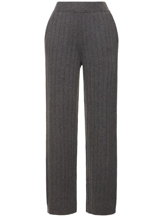 Brunello Cucinelli: Pantalones deportivos de cashmere - Gris - women_0 | Luisa Via Roma