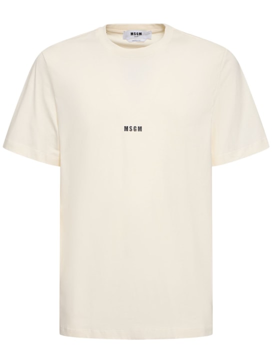 MSGM: MSGM Regular Fit Tシャツ - オフホワイト - men_0 | Luisa Via Roma