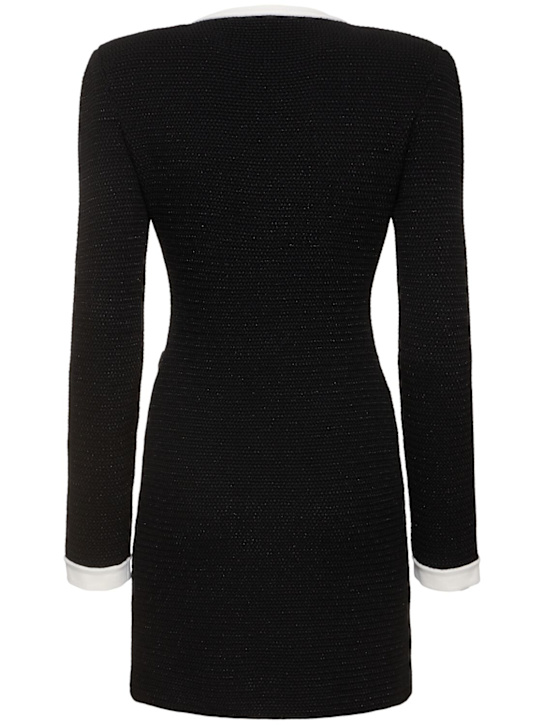 Self-portrait: Knit mini dress - Black - women_4 | Luisa Via Roma