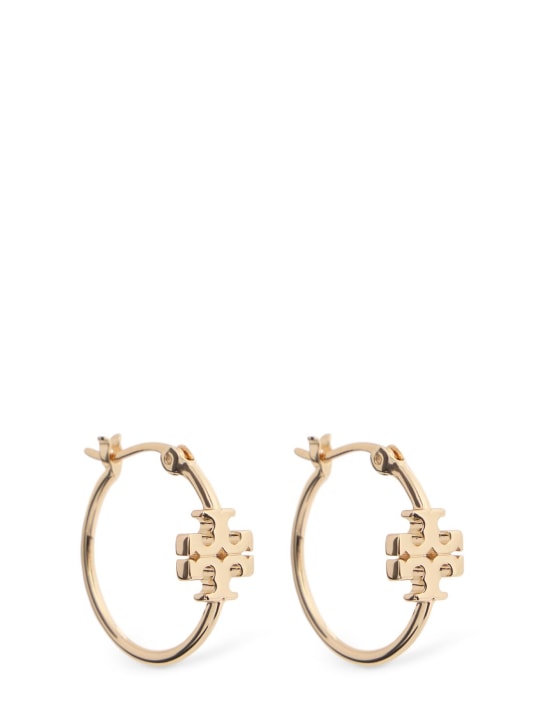 Tory Burch: Small Eleanor hoop earrings - Tory Gold - women_0 | Luisa Via Roma