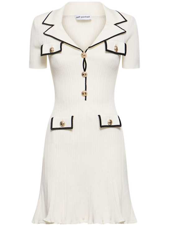 Self-portrait: Viscose blend knit mini dress - women_0 | Luisa Via Roma