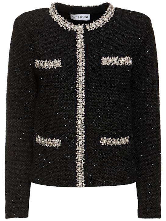 Self-portrait: Sequined knit cardigan - women_0 | Luisa Via Roma