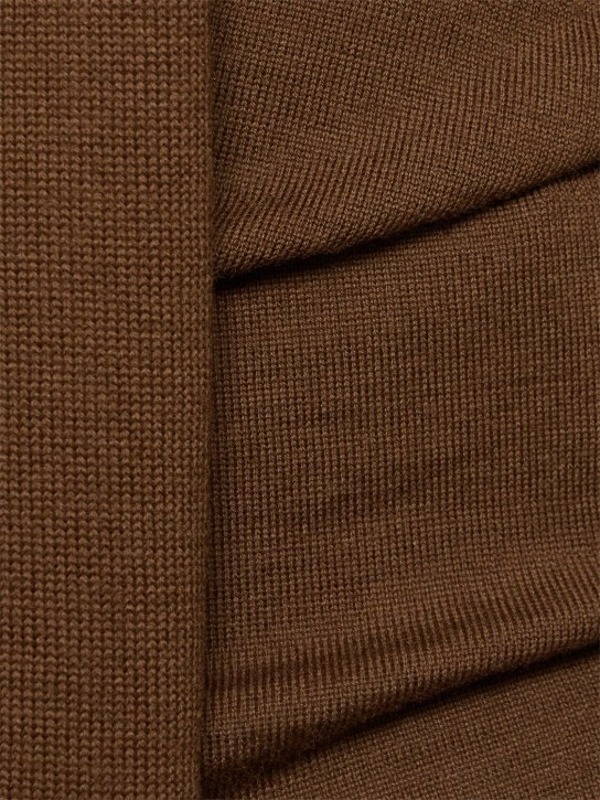 Lemaire: Cardigan en laine mélangée avec écharpe - Marron - women_1 | Luisa Via Roma