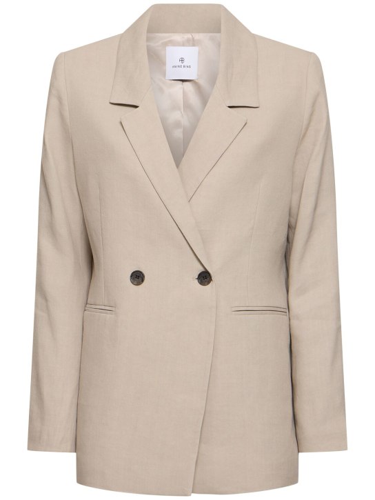 ANINE BING: Blazer aus Leinenmischung „Diana“ - Beige - women_0 | Luisa Via Roma