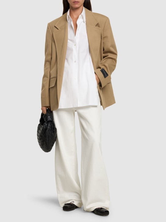 Alexander Wang: Oversized boxy cotton blazer - Beige - women_1 | Luisa Via Roma