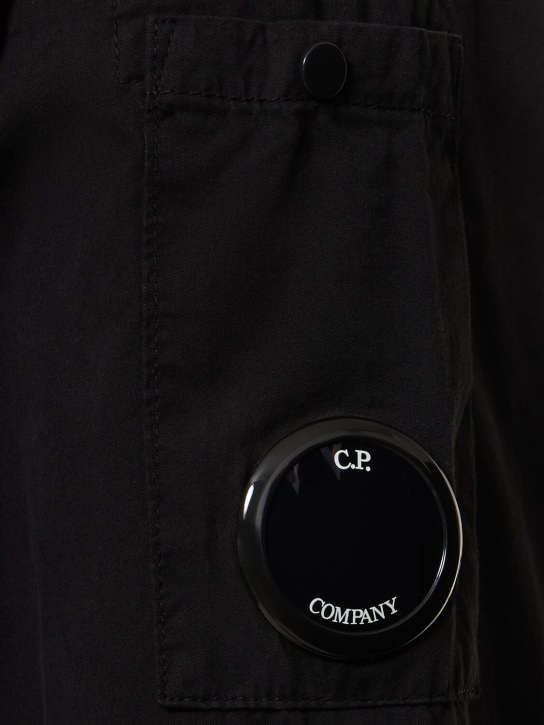 C.P. Company: Cotton gabardine zipped overshirt - Black - men_1 | Luisa Via Roma