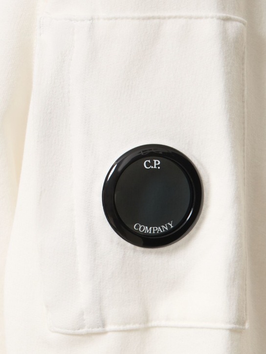 C.P. Company: Sweat-shirt en polaire légère à col ras-du-cou - Gauze White - men_1 | Luisa Via Roma