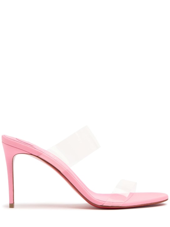 Christian Louboutin: 85mm Just Nothing PVC mule sandals - Transparent/Pin - women_0 | Luisa Via Roma