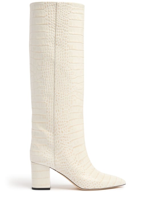 Paris Texas: 70mm Anja croc embossed boots - women_0 | Luisa Via Roma