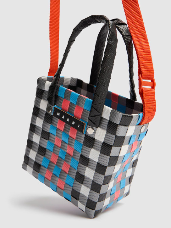 Marni Junior: Color block woven bucket bag - Multicolor - kids-girls_1 | Luisa Via Roma