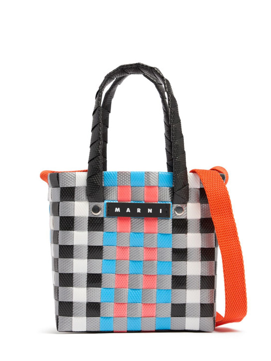 Marni Junior: Color block woven bucket bag - Multicolor - kids-girls_0 | Luisa Via Roma