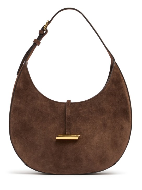 Liffner: Moon suede shoulder bag - women_0 | Luisa Via Roma