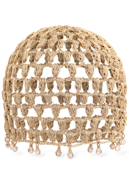 Rabanne: Raphia crochet beanie - women_0 | Luisa Via Roma