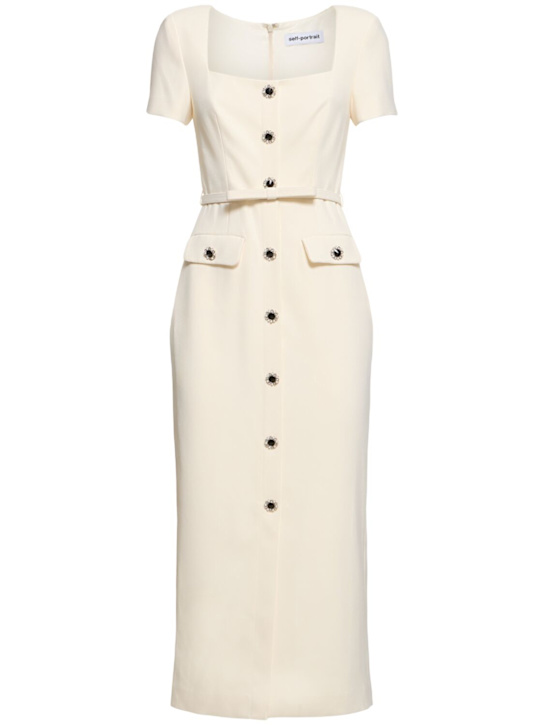 Self-portrait: Crepe button midi dress - women_0 | Luisa Via Roma
