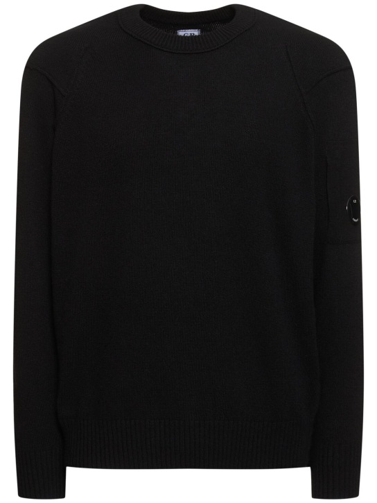 C.P. Company: Wool blend crewneck sweater - Black - men_0 | Luisa Via Roma
