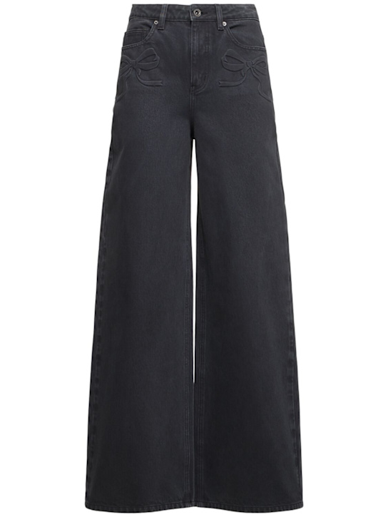 Self-portrait: Jeans con fiocchi - Grigio - women_0 | Luisa Via Roma