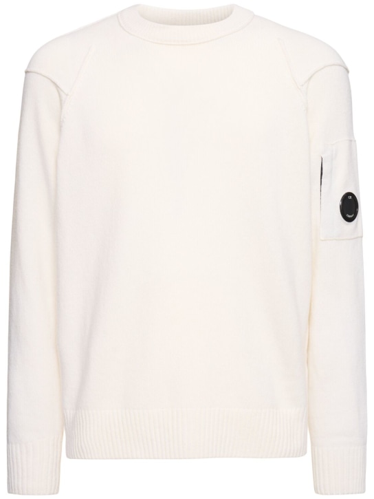 C.P. Company: Wool blend crewneck sweater - Gauze White - men_0 | Luisa Via Roma