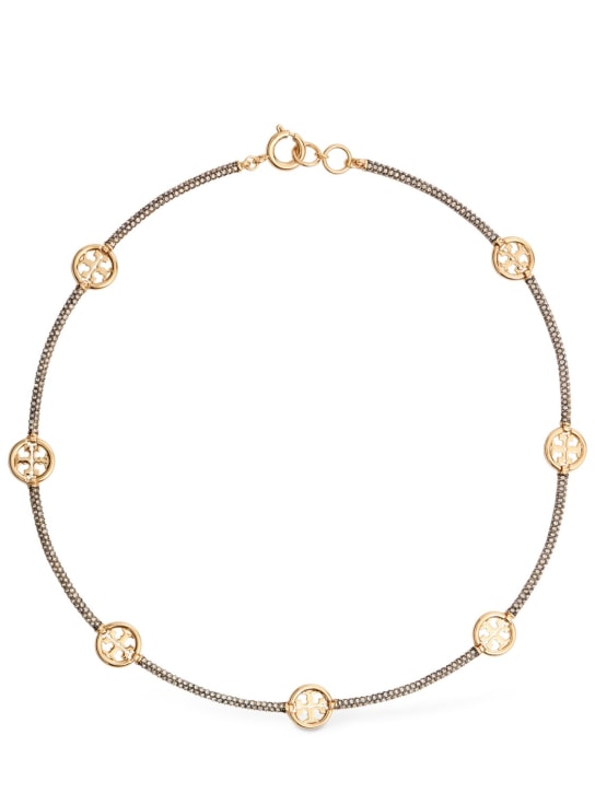 Tory Burch: Miller Pavé collar necklace - Tory Gold / Cry - women_0 | Luisa Via Roma