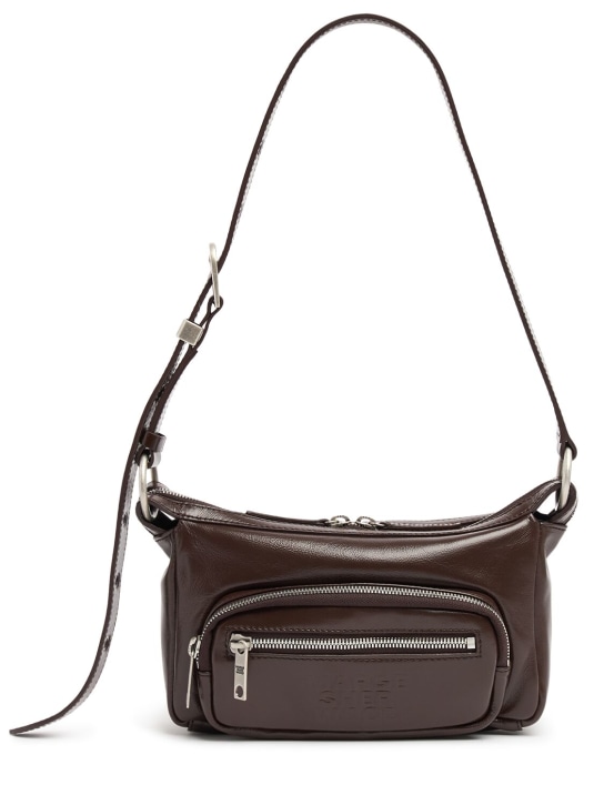 Marge Sherwood: Mini Outpocket leather hobo bag - Dark Brown - women_0 | Luisa Via Roma