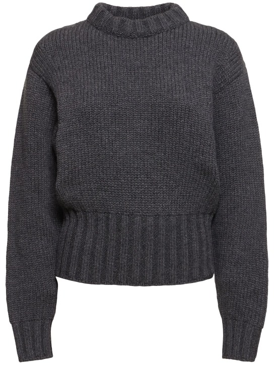 Alexander McQueen: Strickpullover aus Wollmischung - Grau Melange - women_0 | Luisa Via Roma