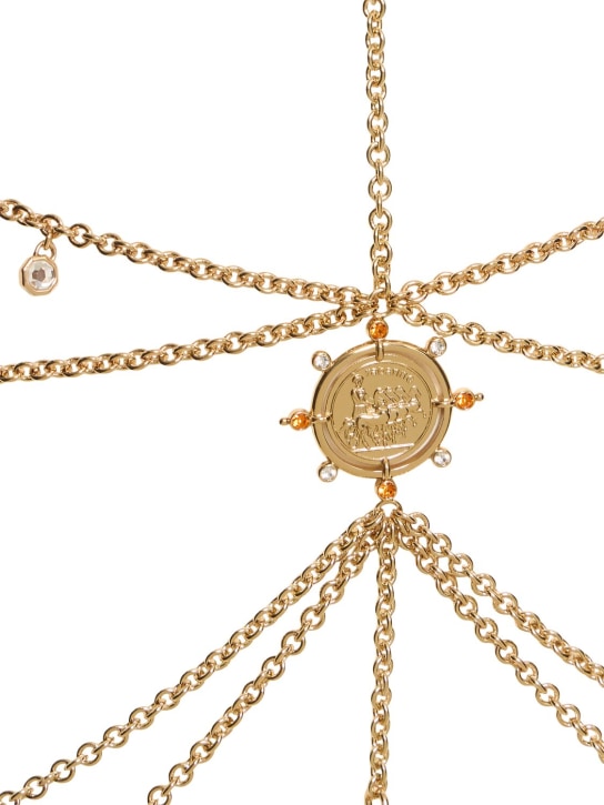 Rabanne: Medals body necklace - Gold - women_1 | Luisa Via Roma
