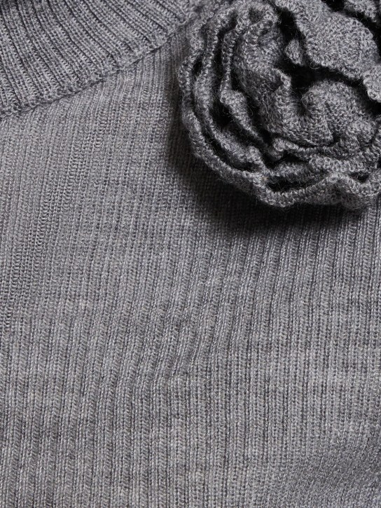 Blumarine: Ribbed turtleneck sweater - Grey - women_1 | Luisa Via Roma
