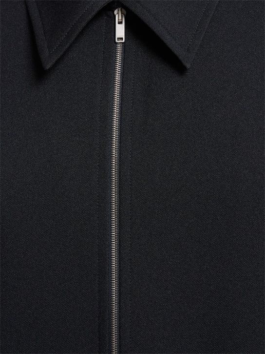 Jil Sander: Regular fit zipped shirt - Midnight - men_1 | Luisa Via Roma